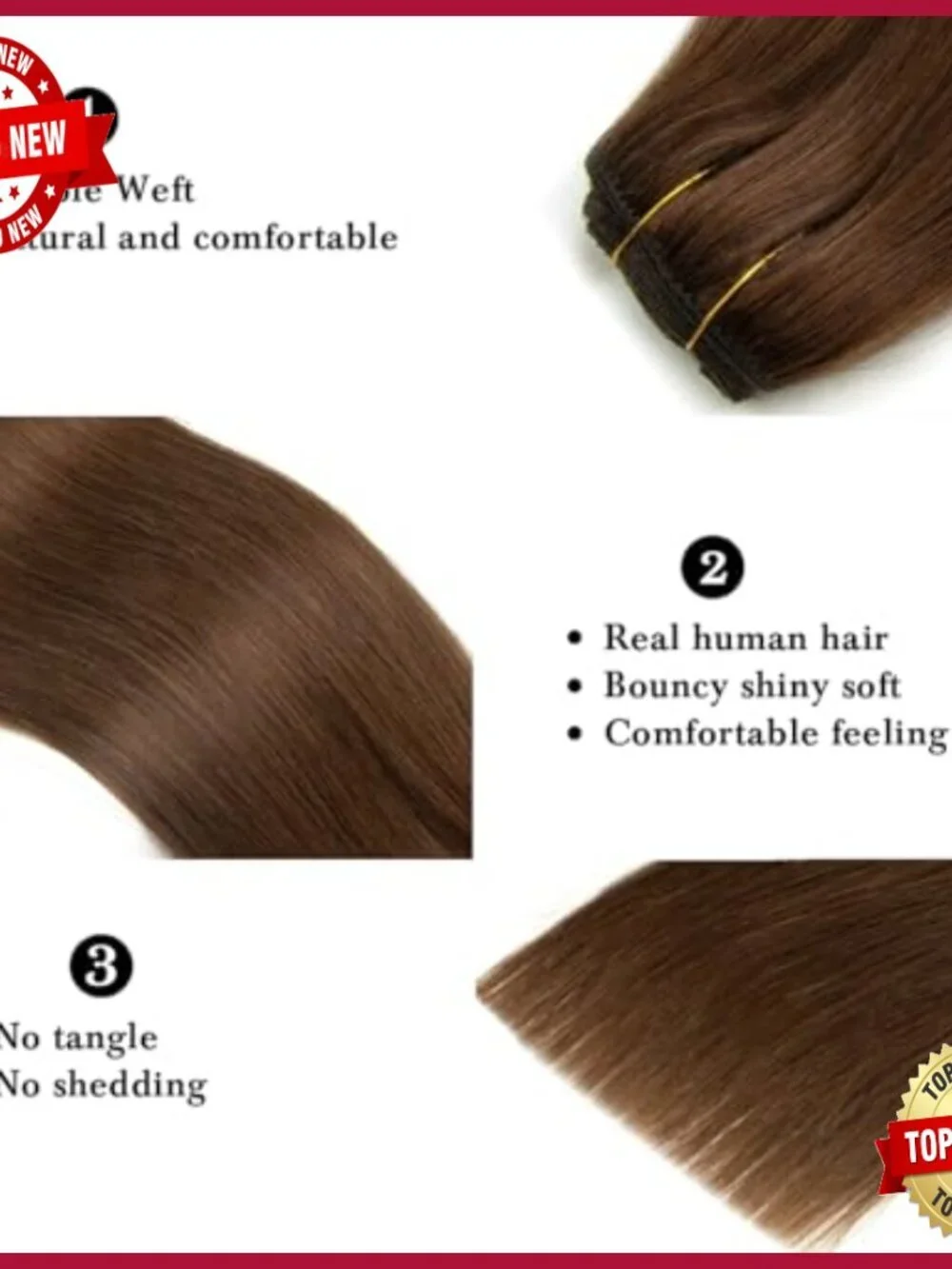 24 Inch Clip In Human Hair Extensions Double Weft 8pcs Seamless